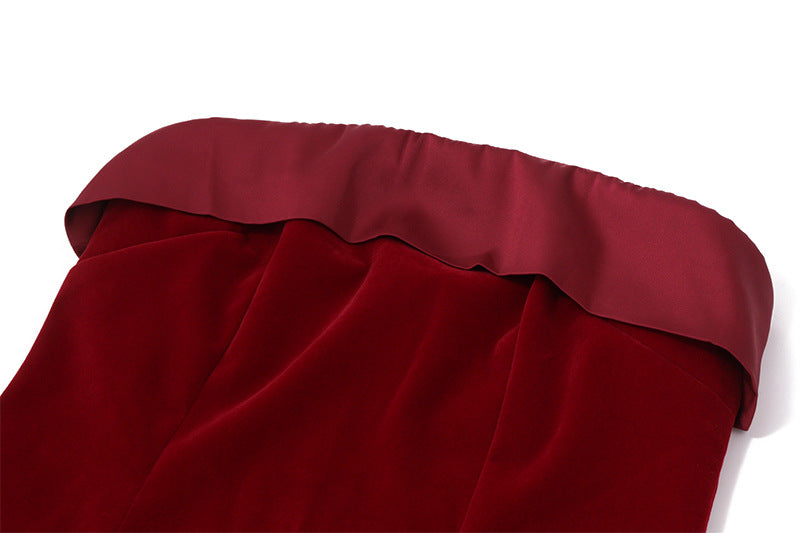 Bordeaux Velvet Mini Dress