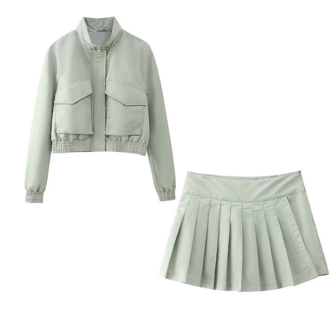 Joséphine Zip-Front Jacket & Skirt Set