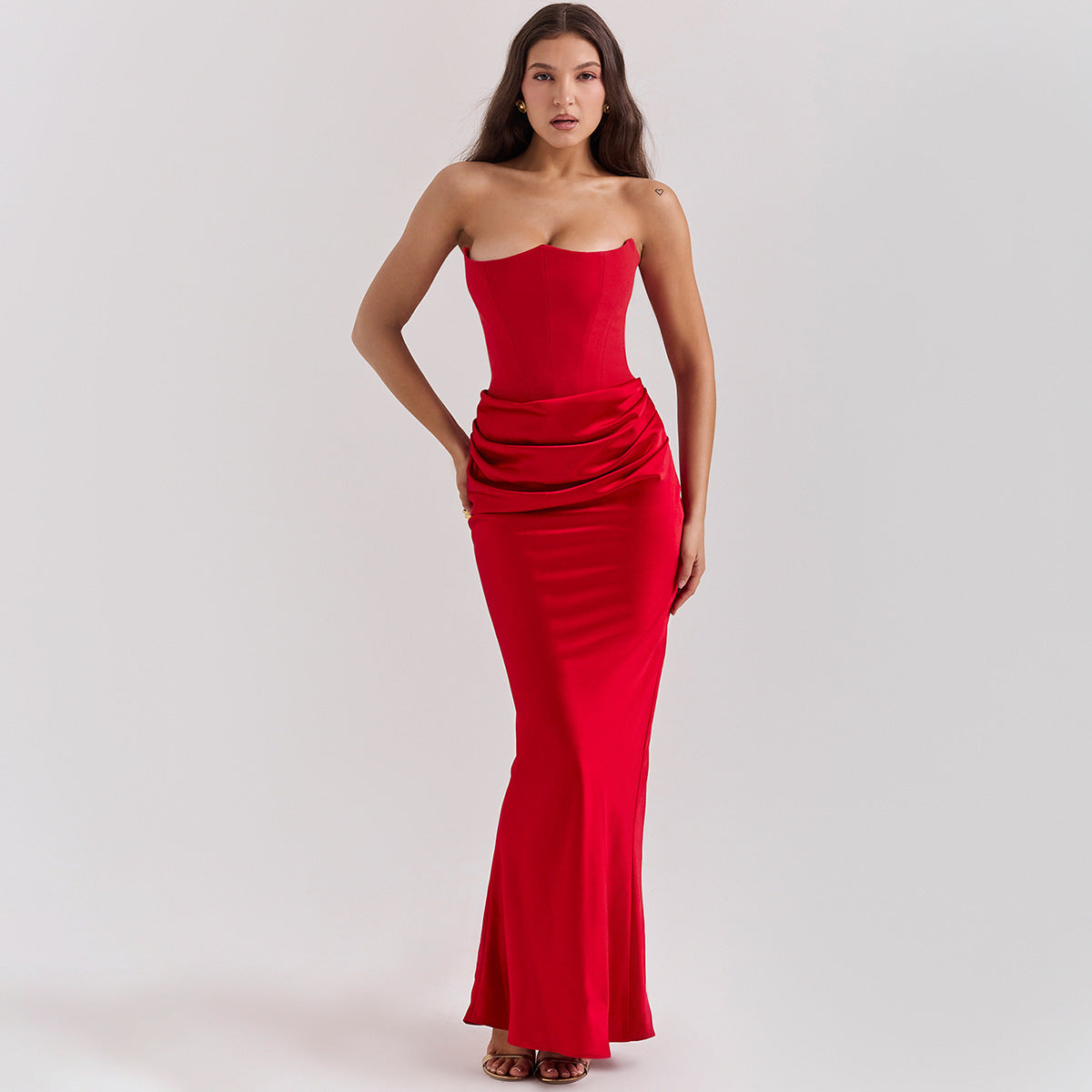 Onyx Strapless Evening Gown