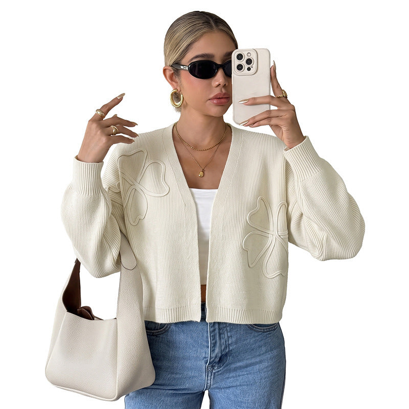 Noémie V-Neck Embroidered Cardigan