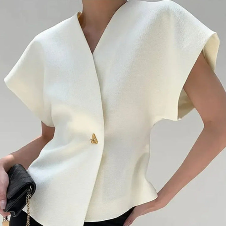 Fleur Metal-Detail V-Neck Sleeveless Top