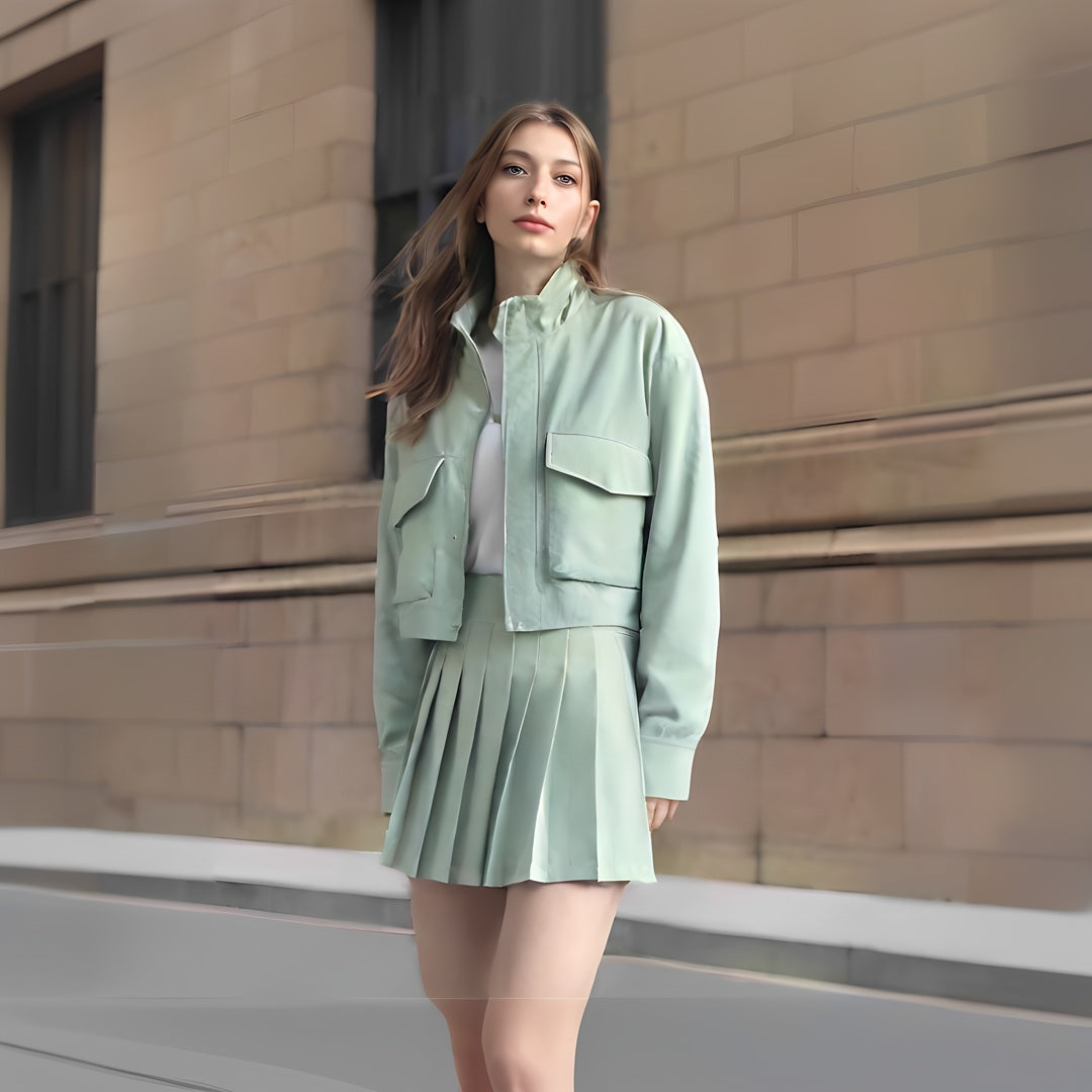 Joséphine Zip-Front Jacket & Skirt Set