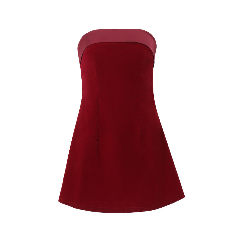 Bordeaux Velvet Mini Dress