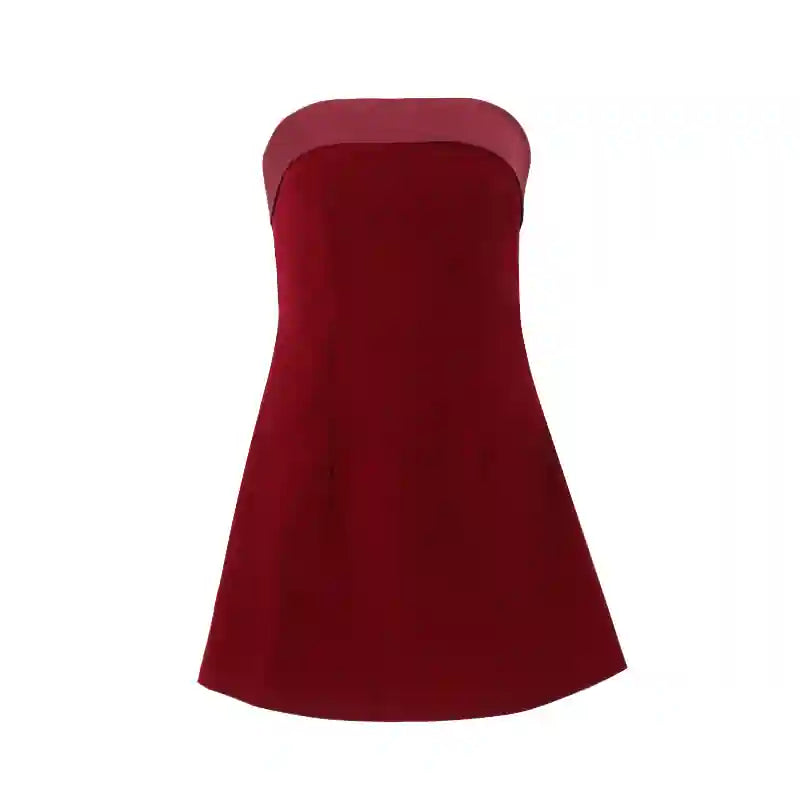 Bordeaux Velvet Mini Dress – view 3