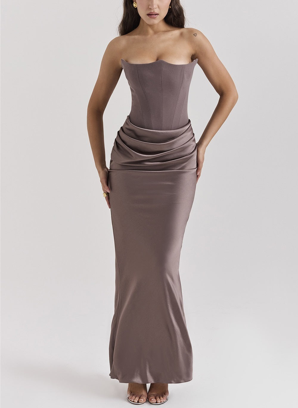Onyx Strapless Evening Gown