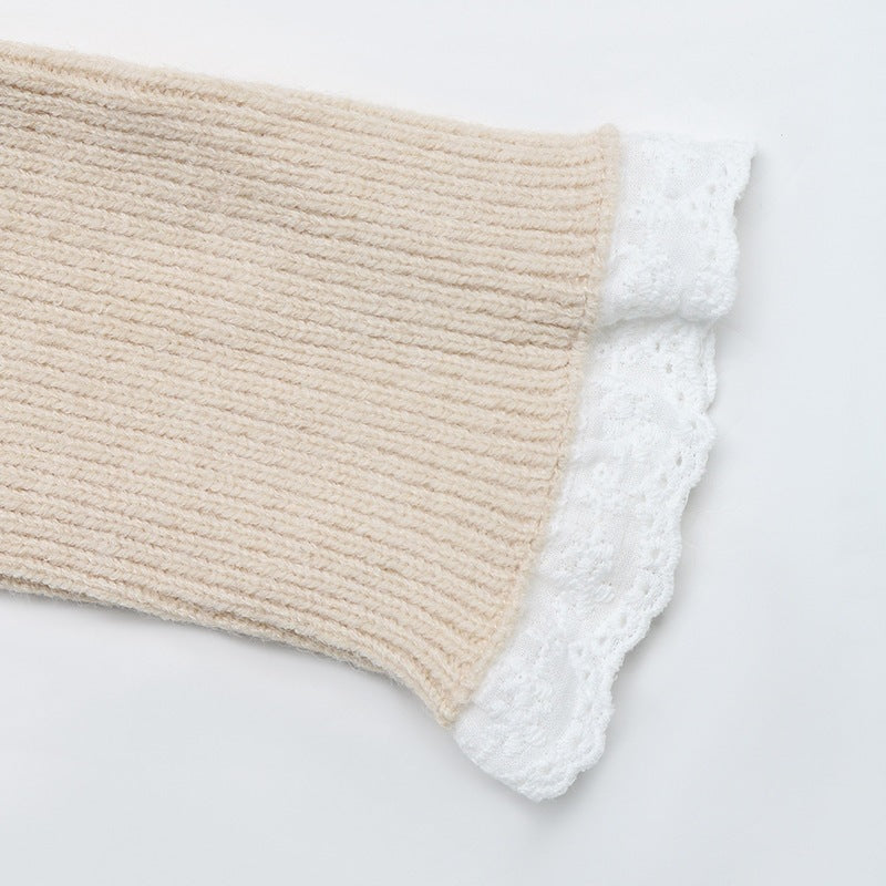 Simone Lace-Trim Cable Knit Mini Dress
