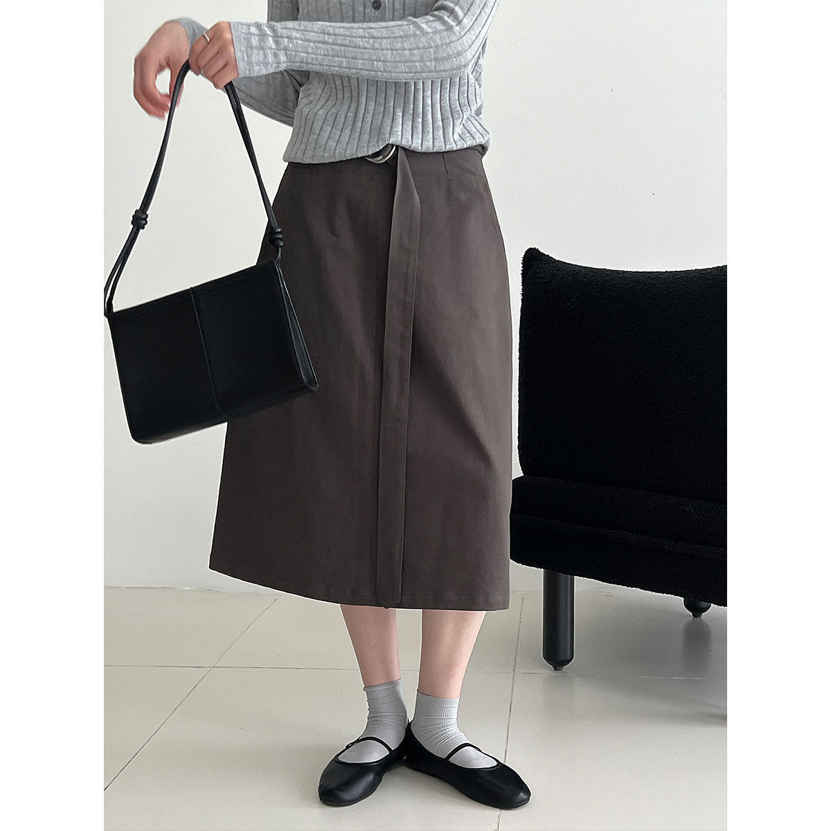 Camille Tie-Waist Pencil Skirt