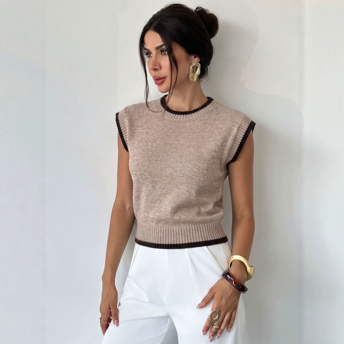 Louise Colour-Block Knit Vest