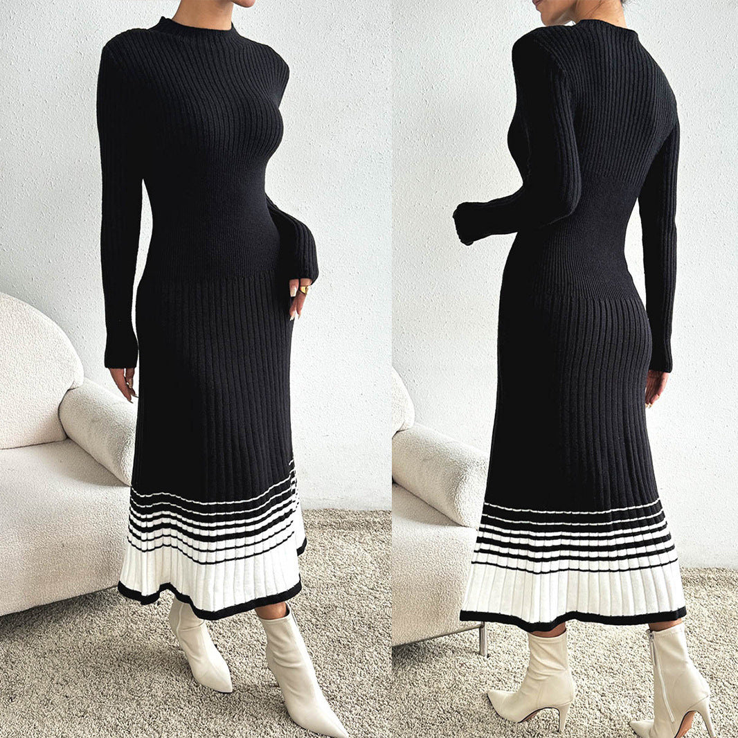 Manon Striped-Hem Ribbed Knit Dress