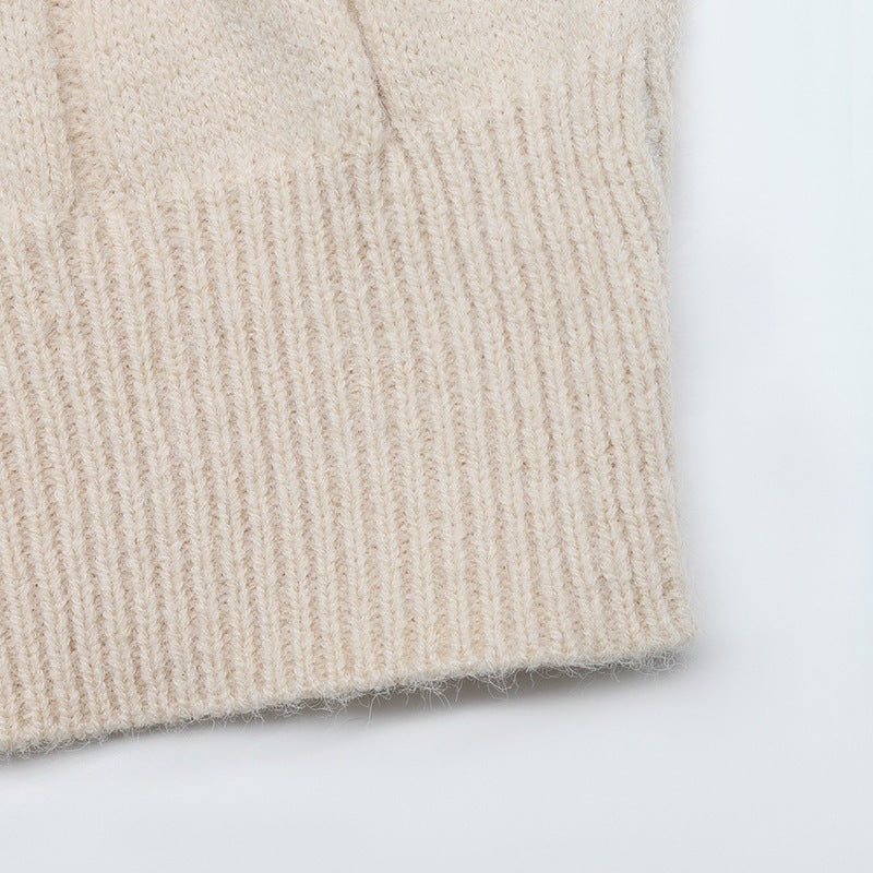 Simone Lace-Trim Cable Knit Mini Dress