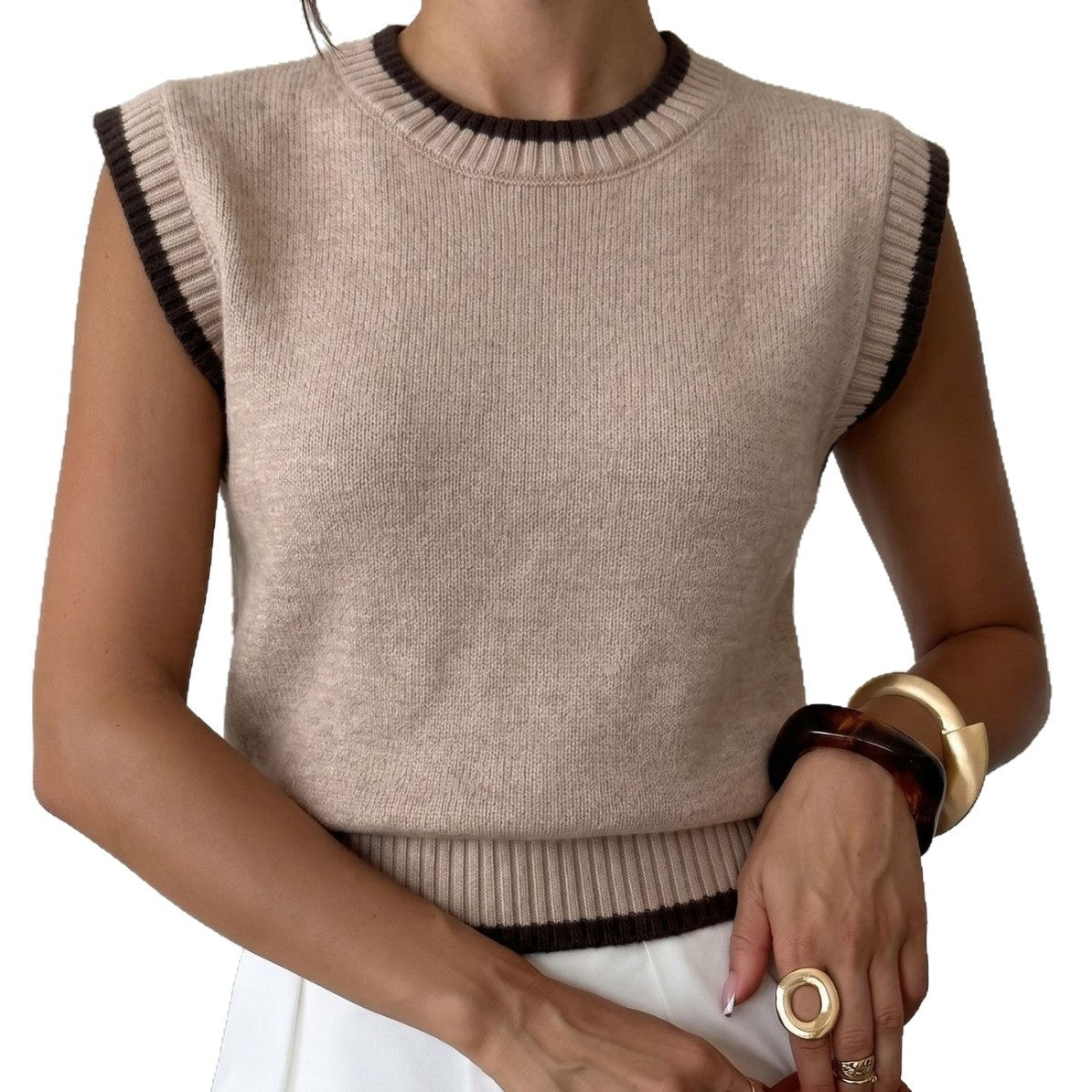 Louise Colour-Block Knit Vest