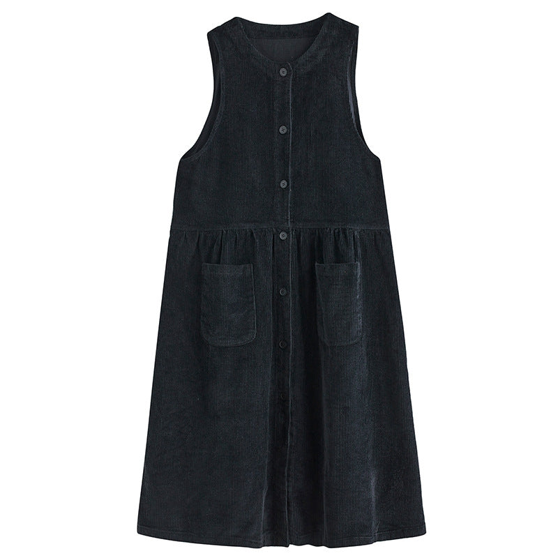 Colette Corduroy Pinafore Maxi Dress