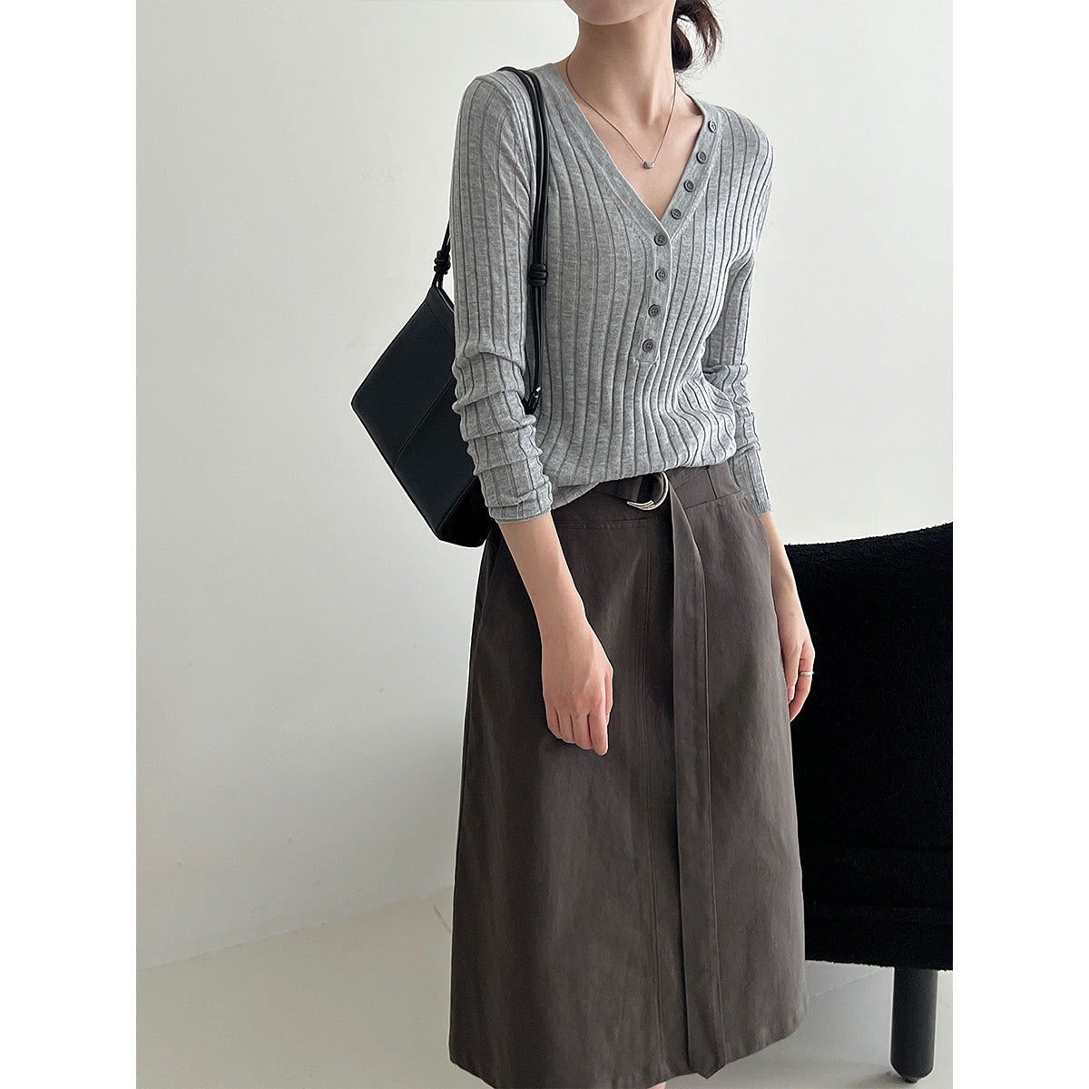 Camille Tie-Waist Pencil Skirt