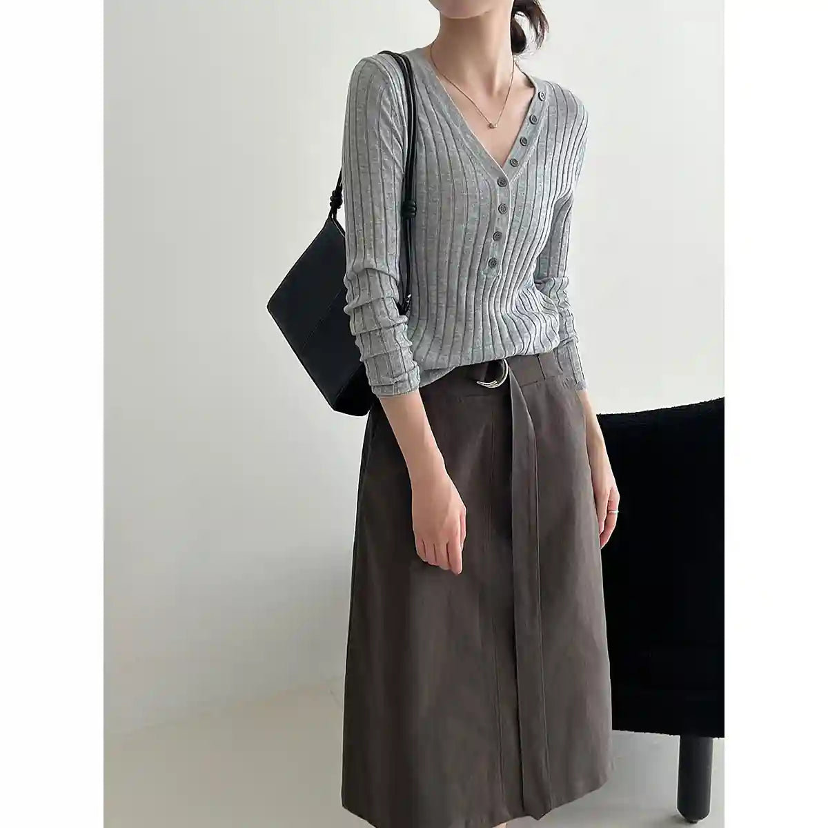 Camille Tie-Waist Pencil Skirt