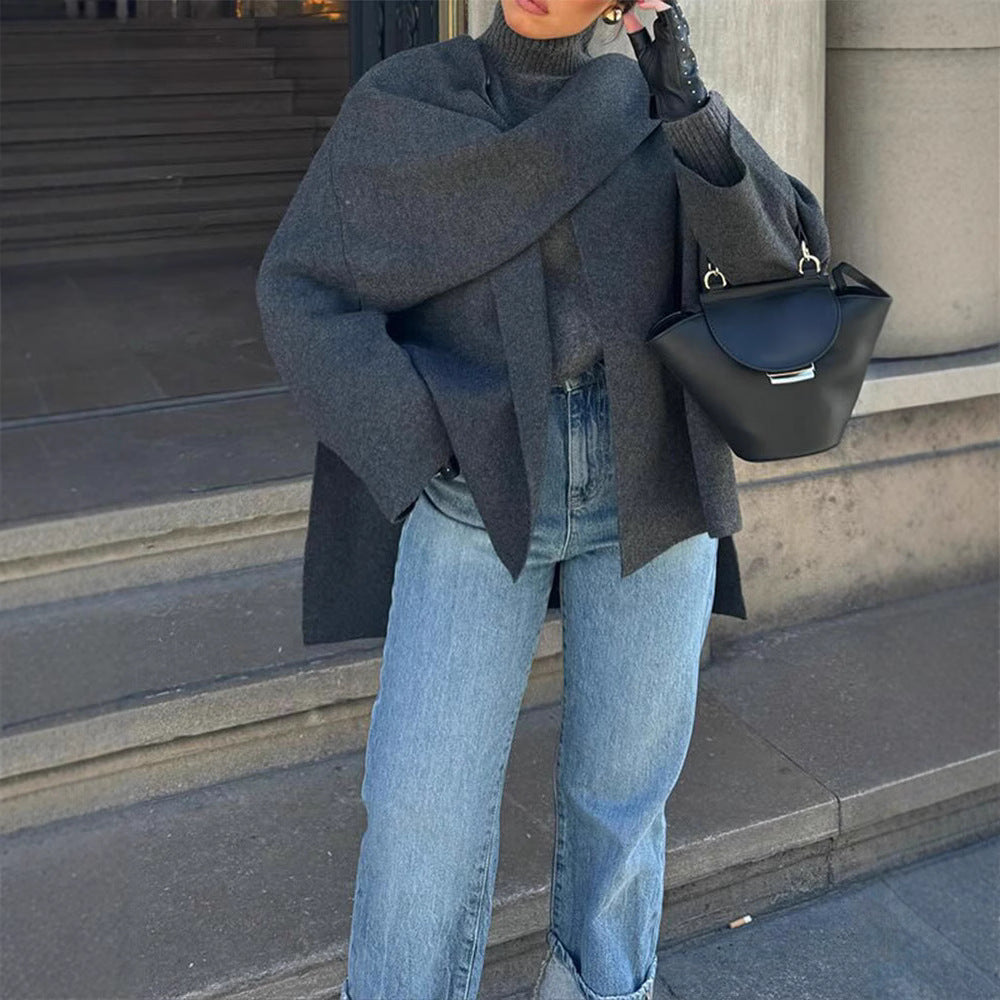 Héloïse Shawl-Collar Wrap Cardigan