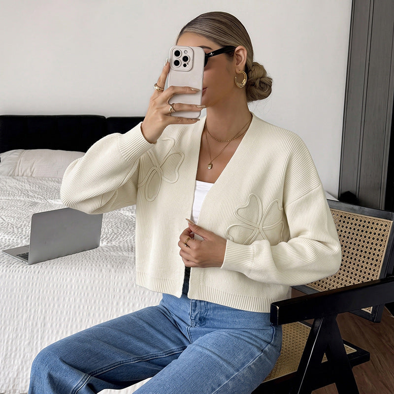 Noémie V-Neck Embroidered Cardigan