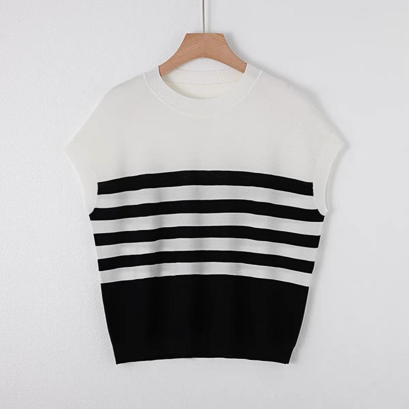 Yvette Striped Knit Tee