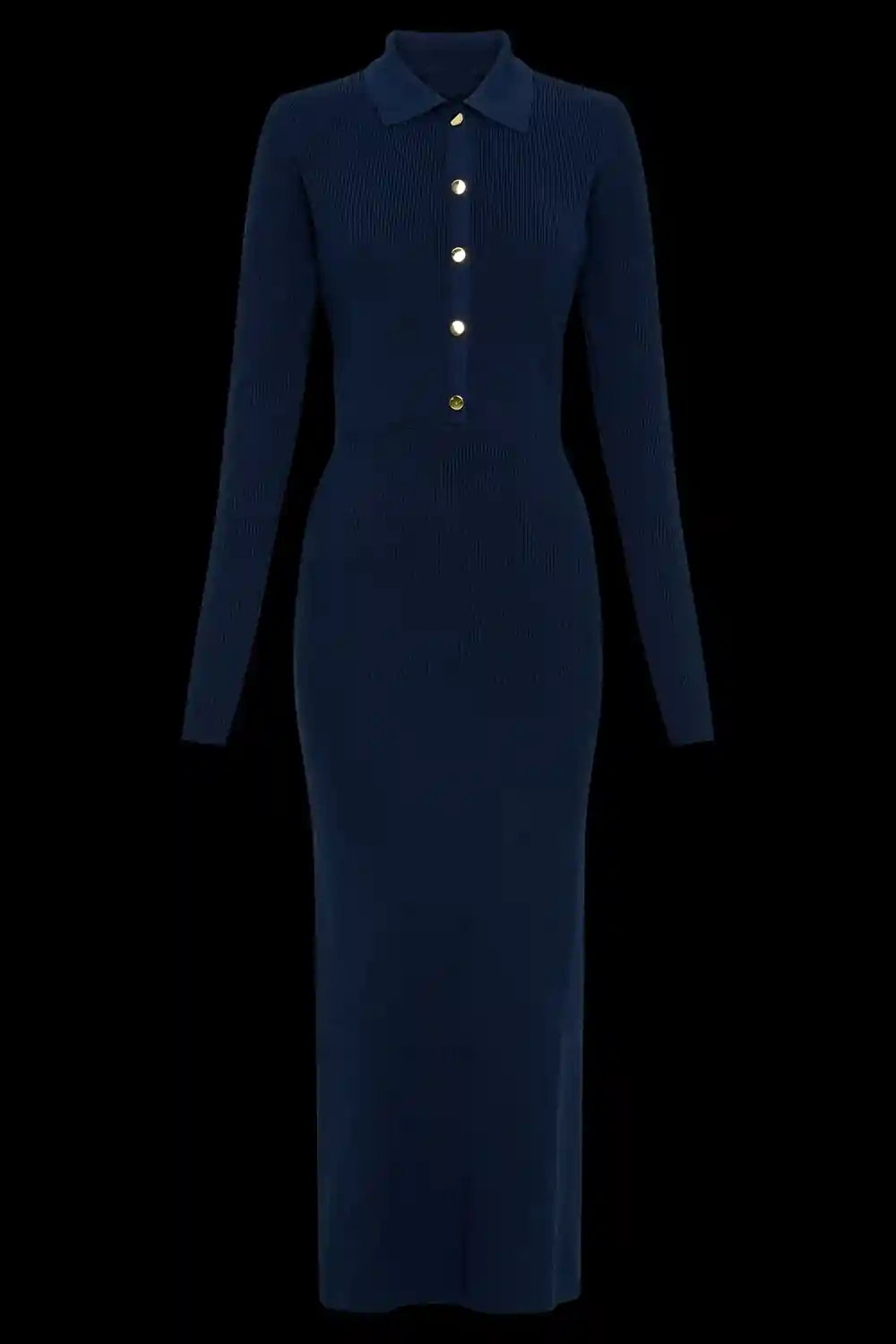 Élise Polo-Collar Knit Sheath Dress – view 5