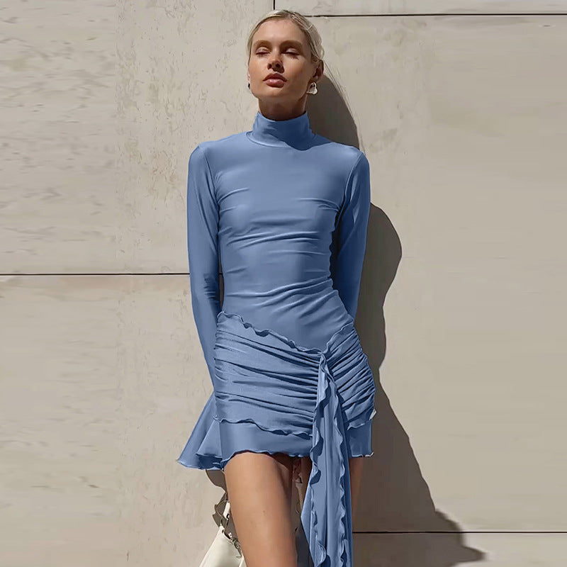 Odette Mock-Neck Midi Dress