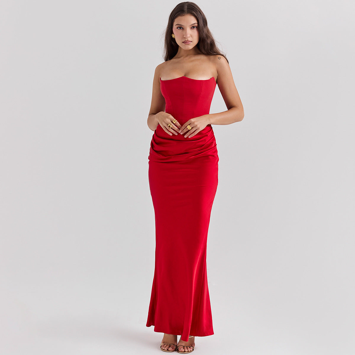 Onyx Strapless Evening Gown