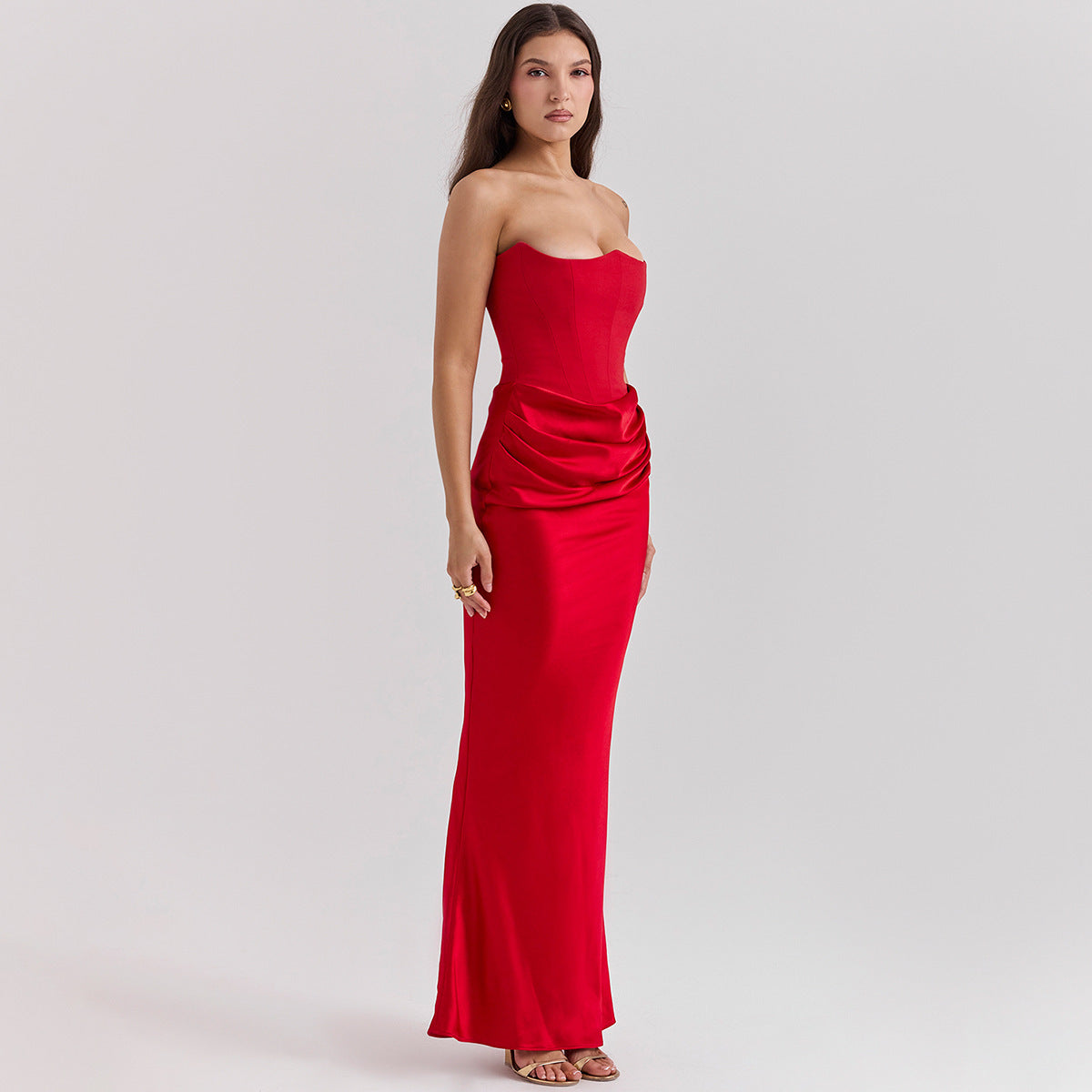 Onyx Strapless Evening Gown