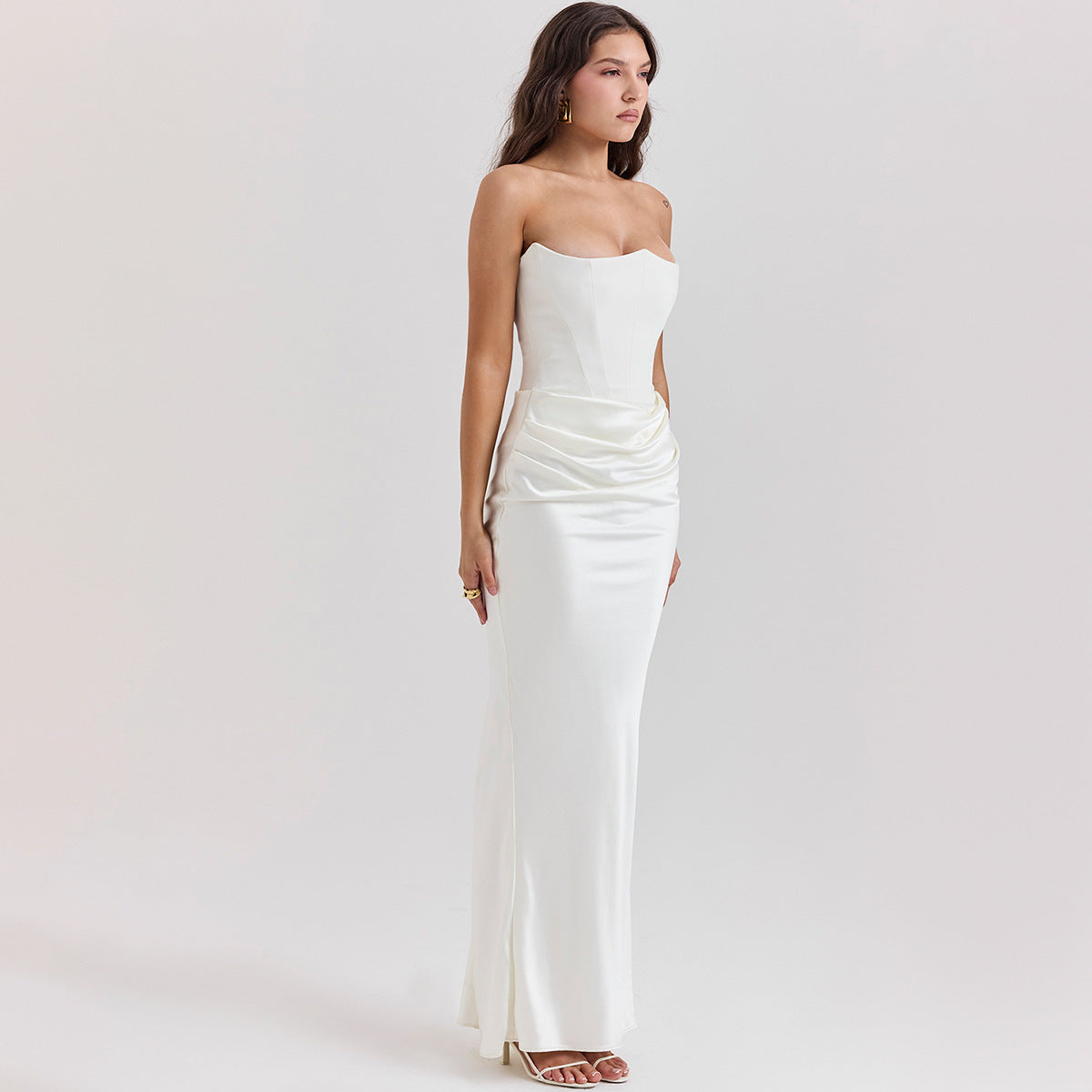 Onyx Strapless Evening Gown