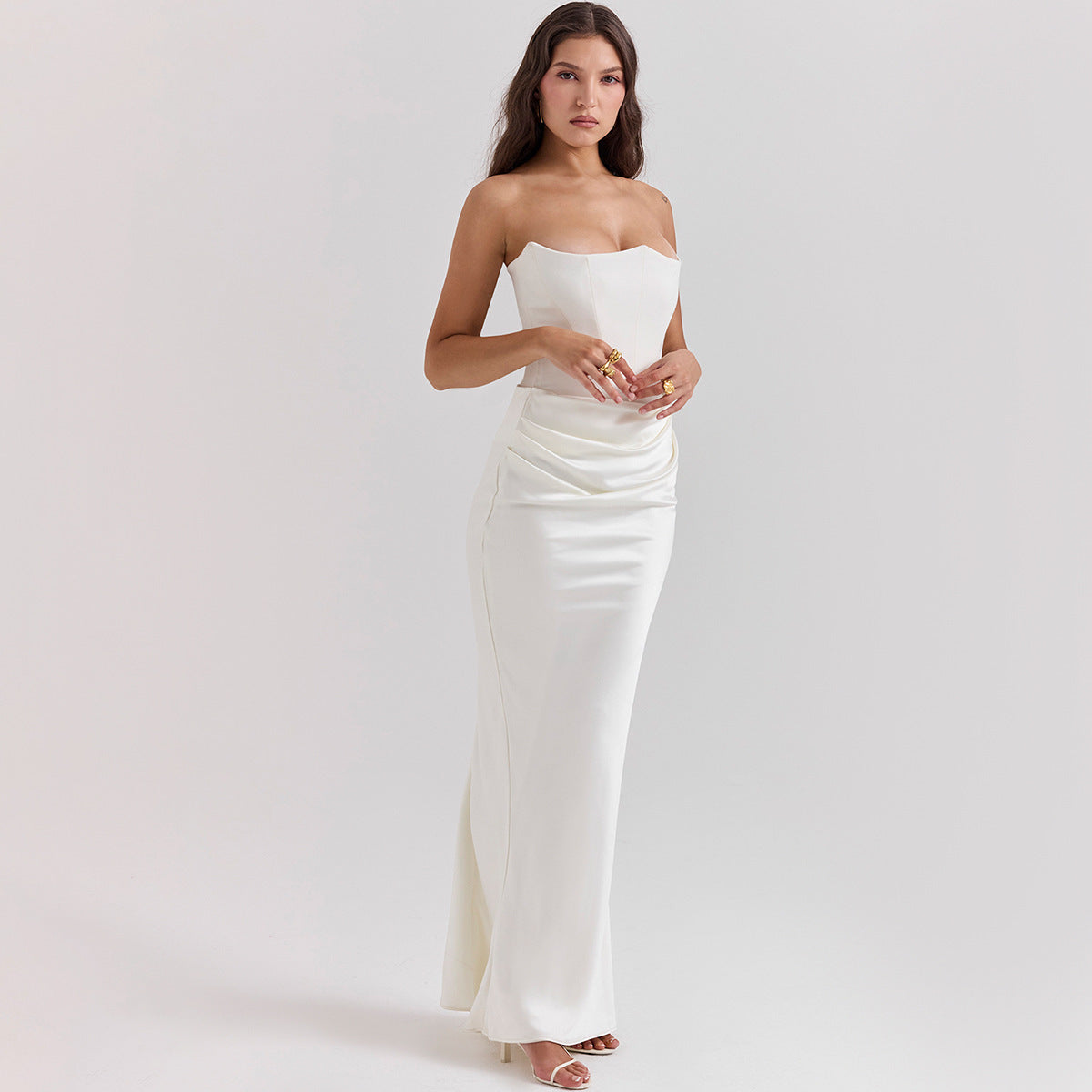 Onyx Strapless Evening Gown