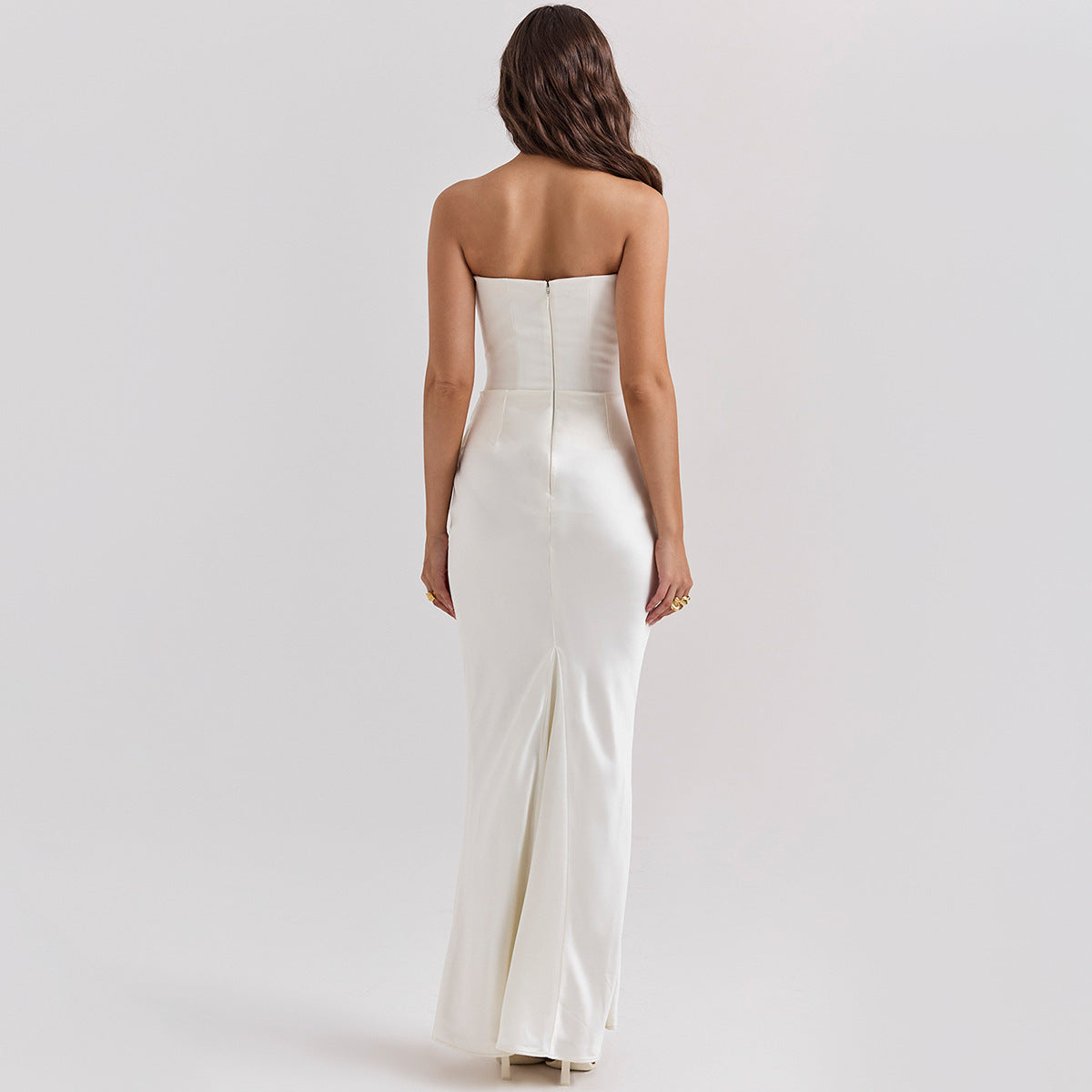 Onyx Strapless Evening Gown