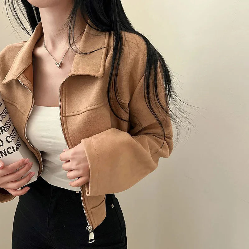 Coralie Cropped Biker Jacket