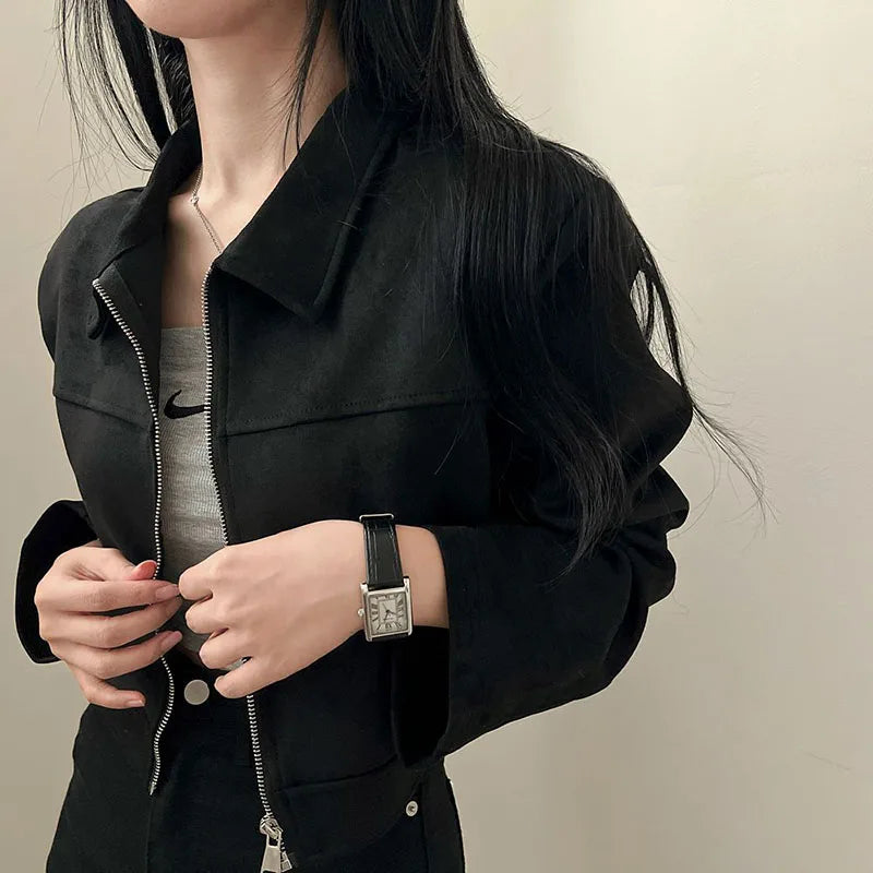 Coralie Cropped Biker Jacket
