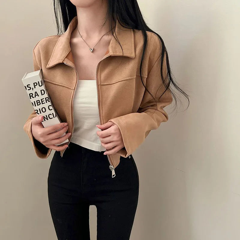 Coralie Cropped Biker Jacket