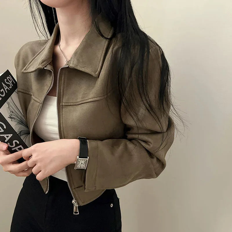 Coralie Cropped Biker Jacket