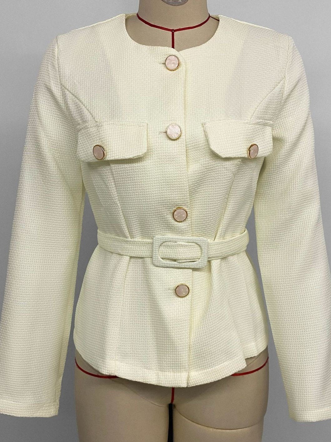 Bérénice Belted Faux Suede Blazer